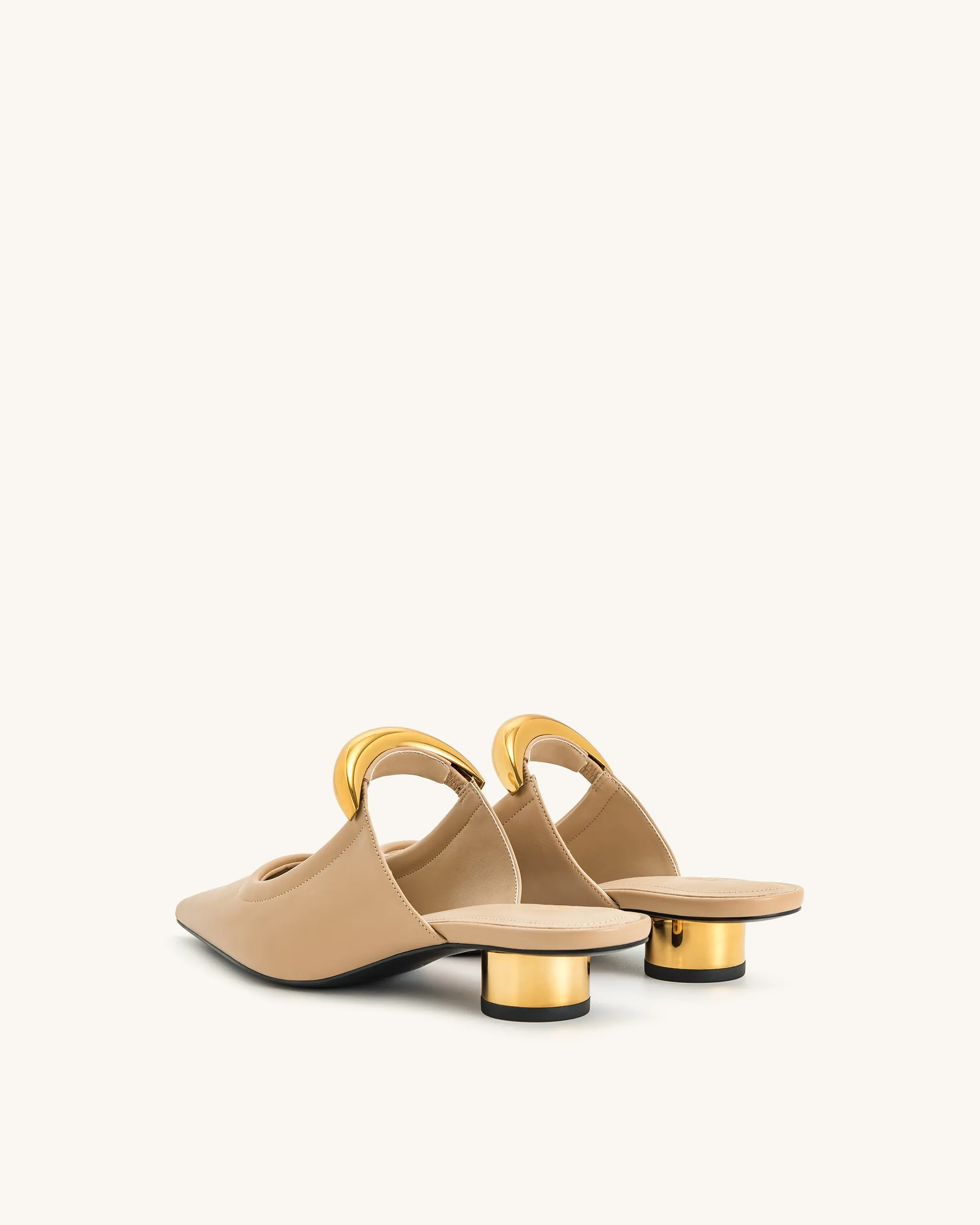 Helena  Pierced Mules - Khaki
