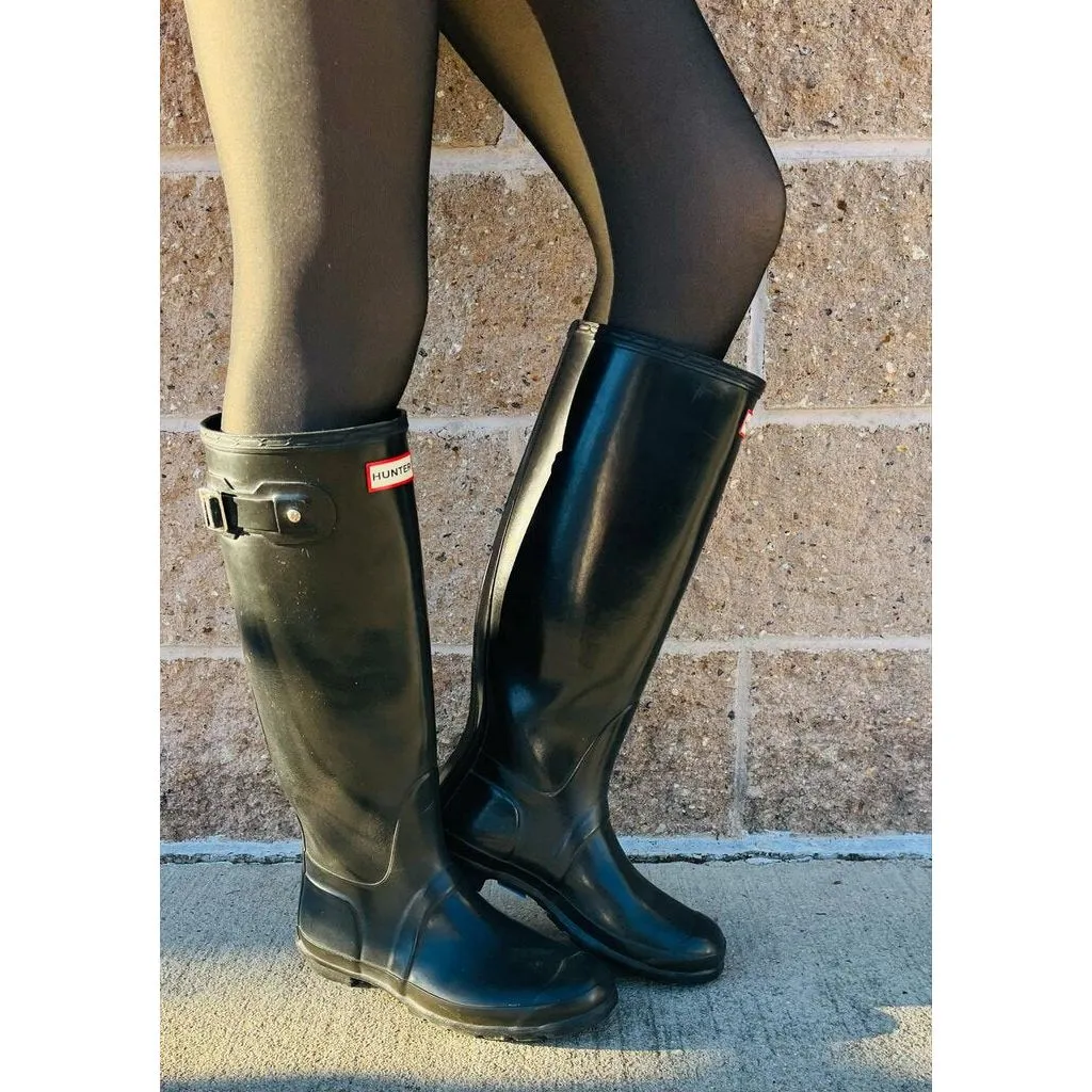 Hunter Original Tall Black Rain Boots -Size 8