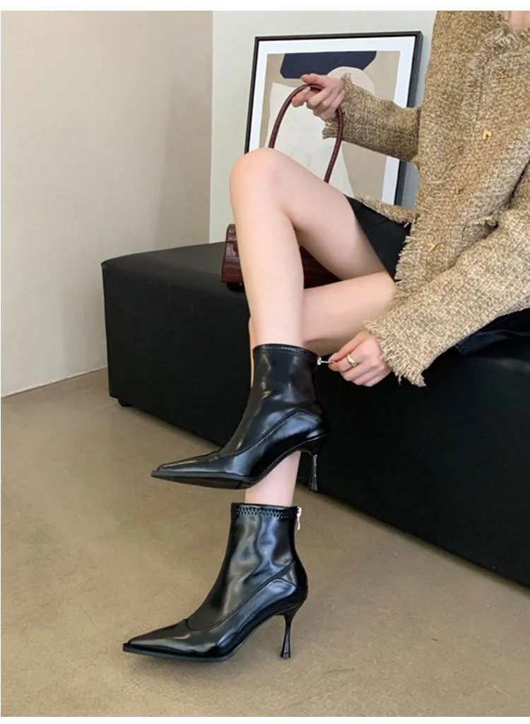 KalonBd American stiletto stitching skinny boots