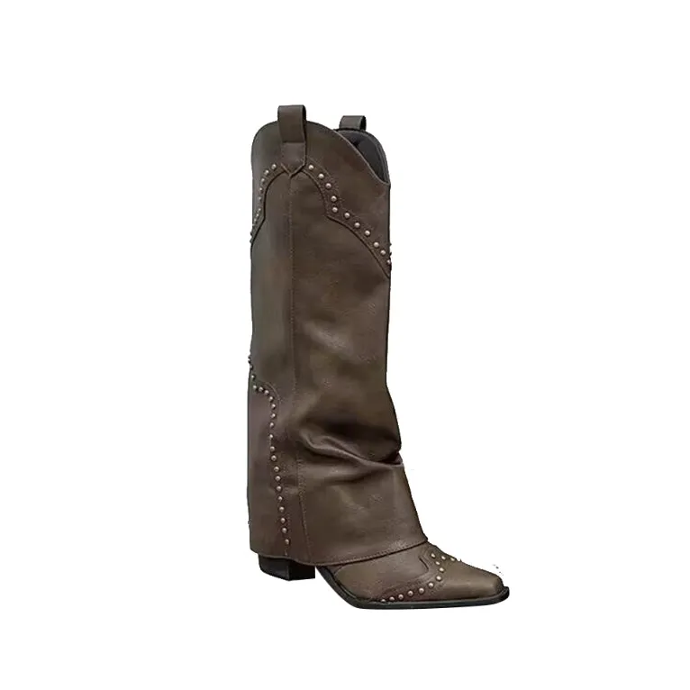 KEWIS Studded Knee High Boots