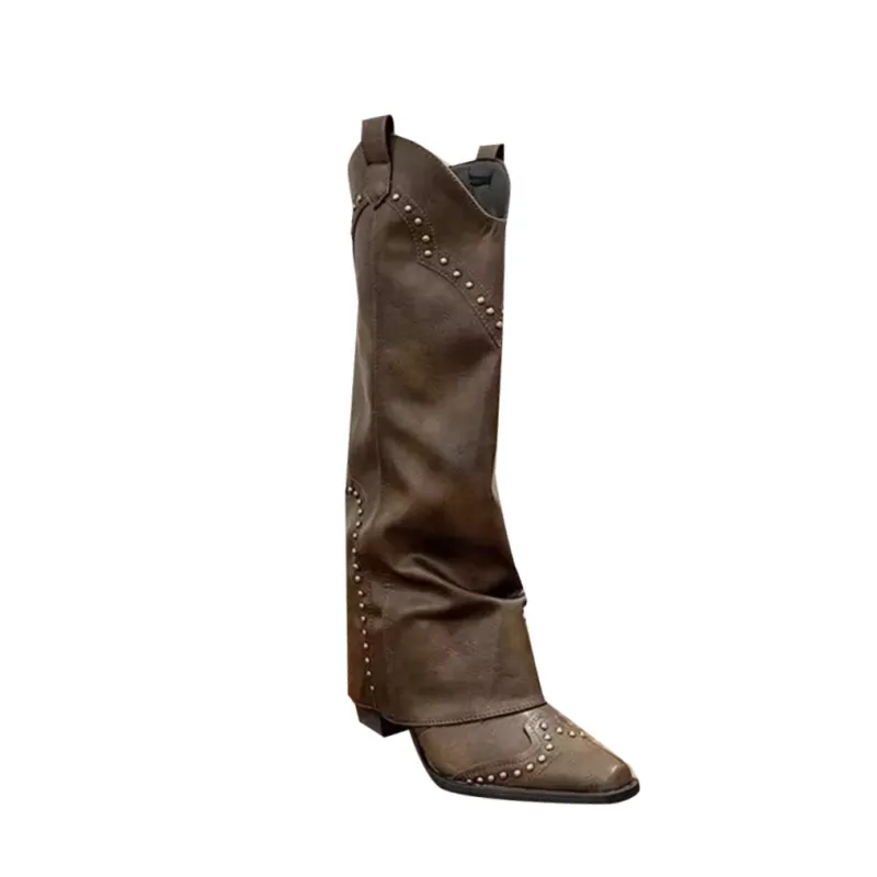 KEWIS Studded Knee High Boots