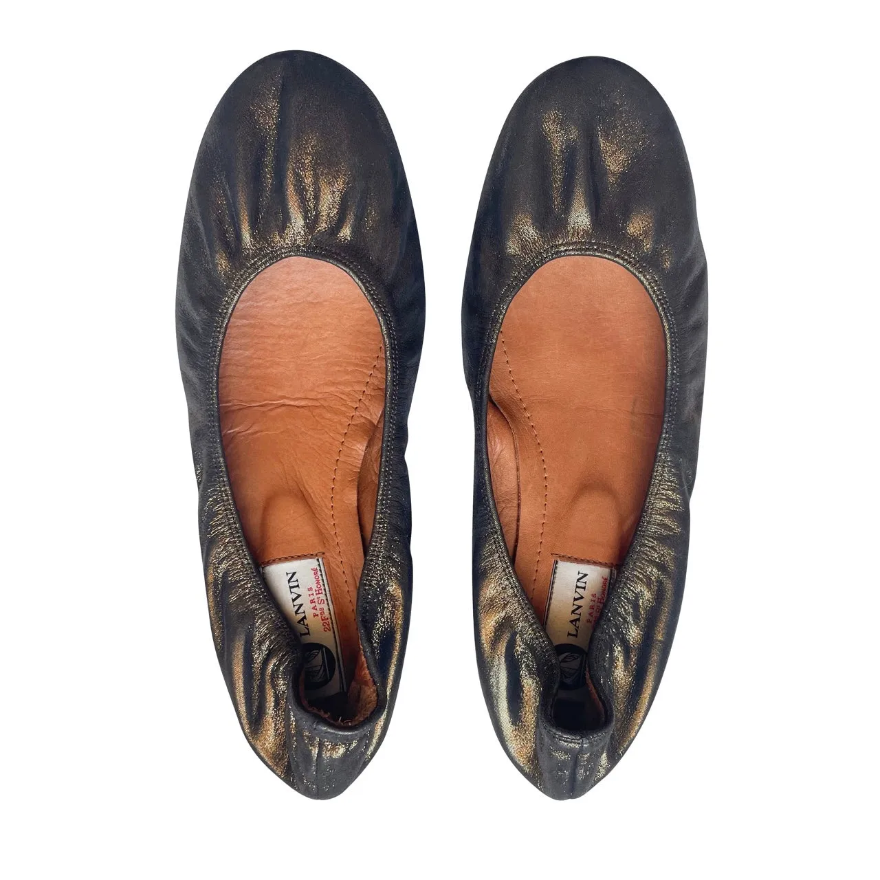Lanvin Bronze Ballet Flats