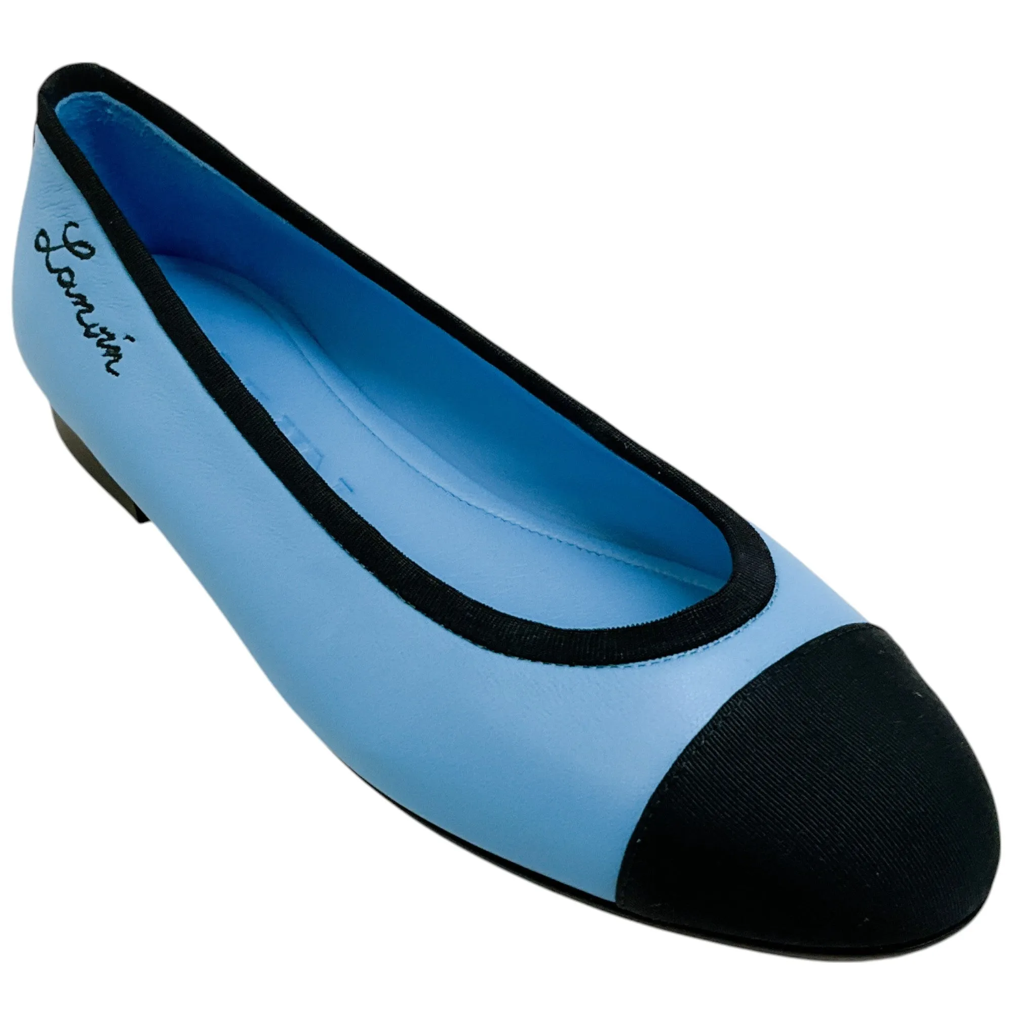 Lanvin Sky Blue Leather Classical Ballet Flats