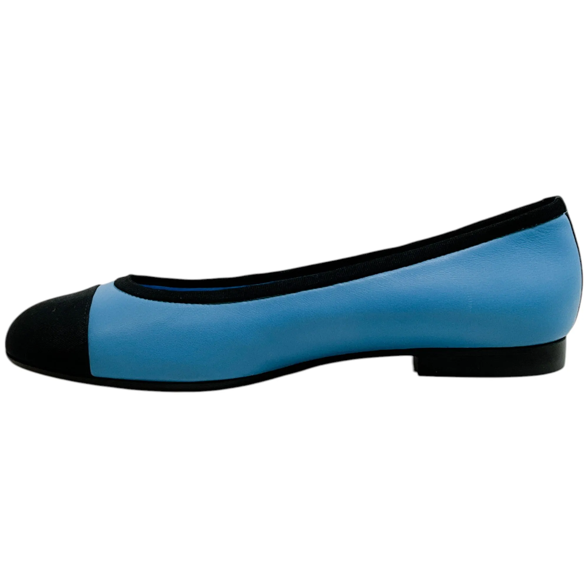 Lanvin Sky Blue Leather Classical Ballet Flats