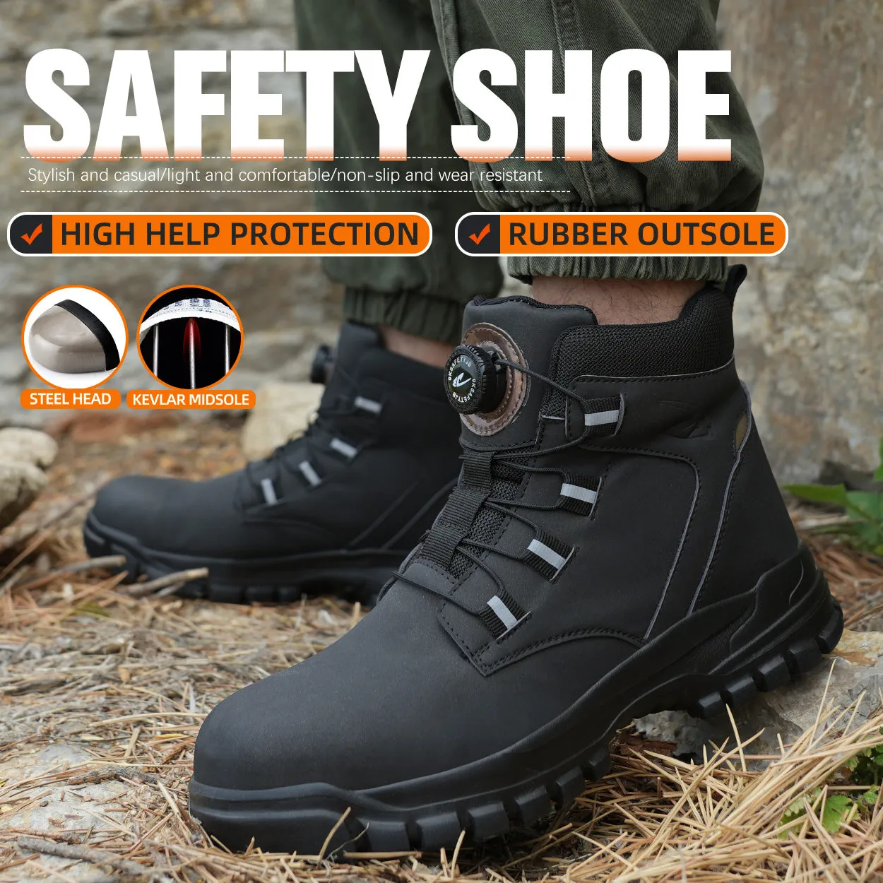 Leather Industrial Safety boots for Men(JB-682)