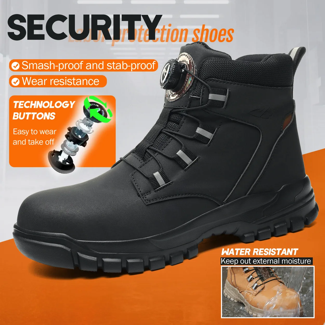 Leather Industrial Safety boots for Men(JB-682)