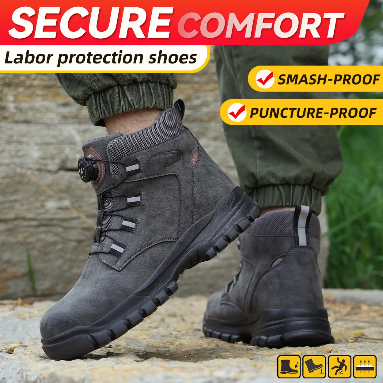 Leather Industrial Safety boots for Men(JB-682)