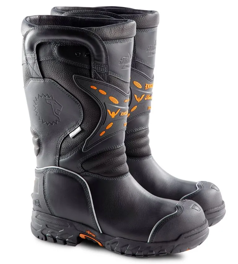 LION by Thorogood 804-6389 Men's Knockdown Elite 14" Pull-On Leather Structural Bunker Boots - Black