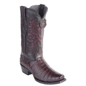 Los Altos Men's Black Cherry Caiman Belly Cowboy Boots 7-Toe