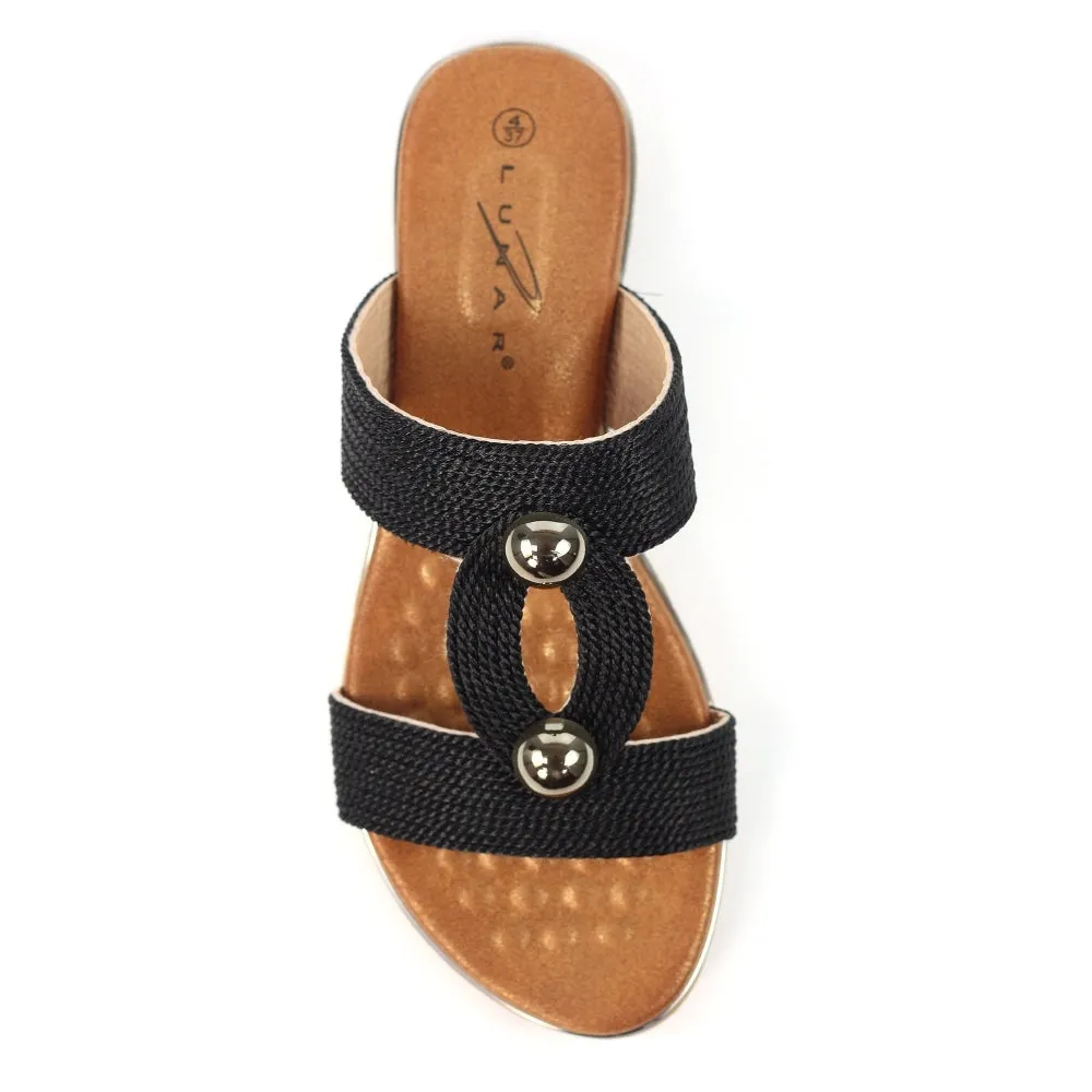 Lunar Callow Ladies Slip On Sandal JLH395 Black