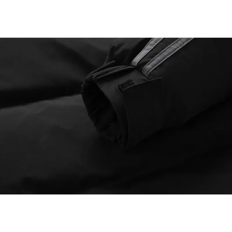Men's puffer jacket with stripes and zip pockets