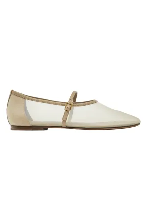 Mesh Ballet Flats With Strap Across The Instep