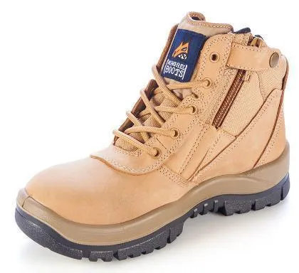 Mongrel 261050 Work Boots. Steel Toe Safety. Zip-Sider, Press Stud