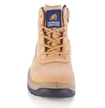 Mongrel 261050 Work Boots. Steel Toe Safety. Zip-Sider, Press Stud