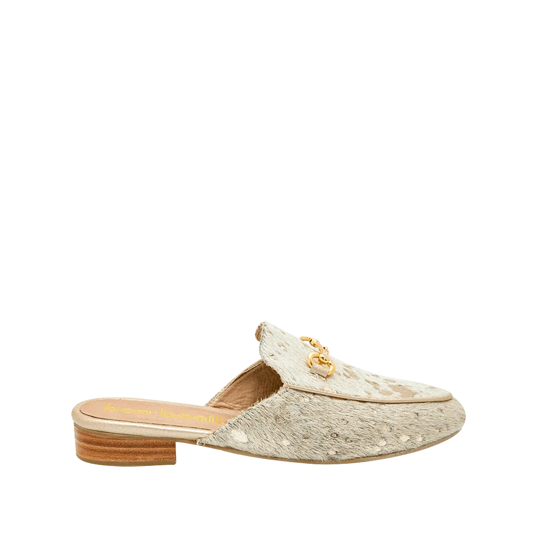 Mule in gold leather