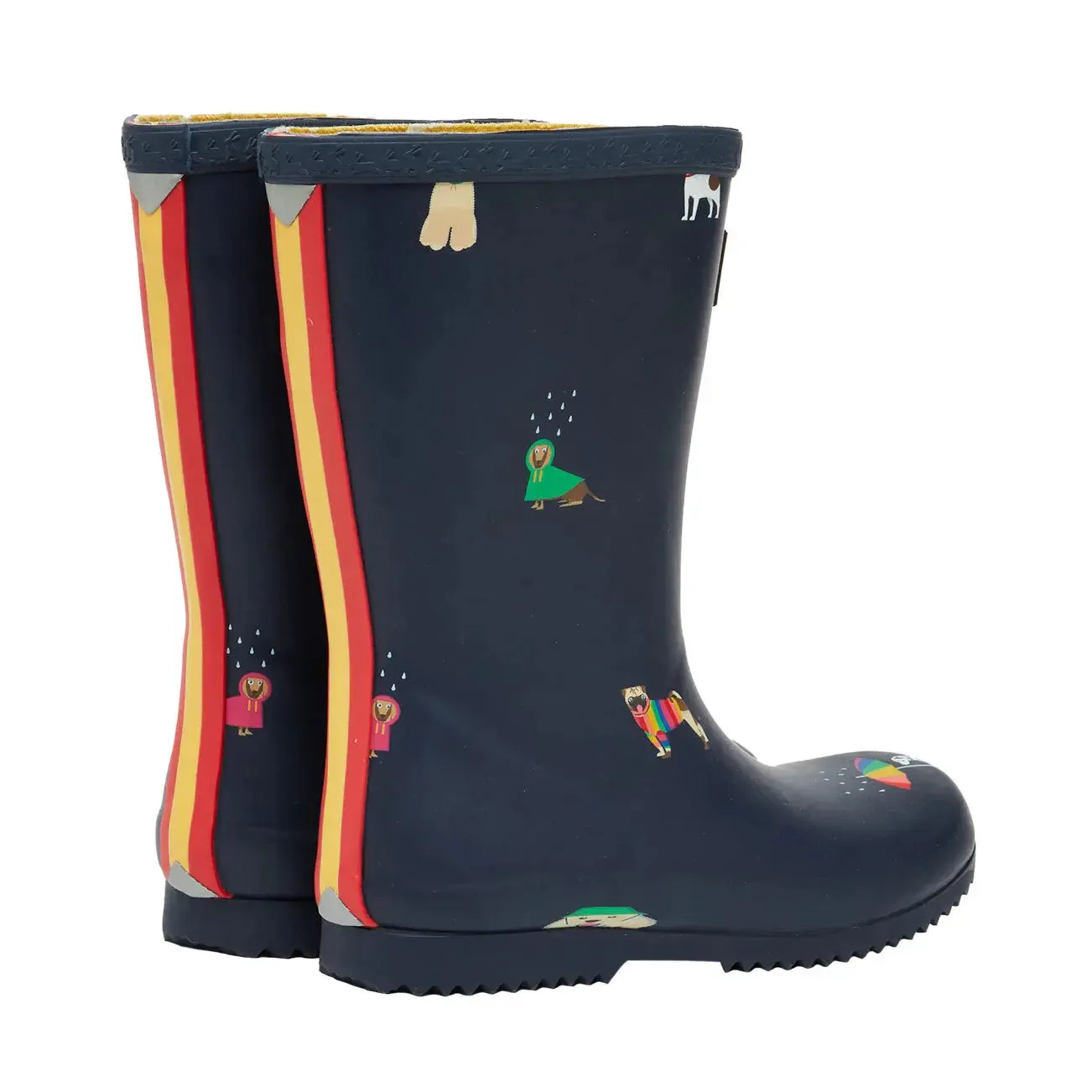 Multi Dogs Roll Up Flexible Printed Welly Rain Boots | Joules