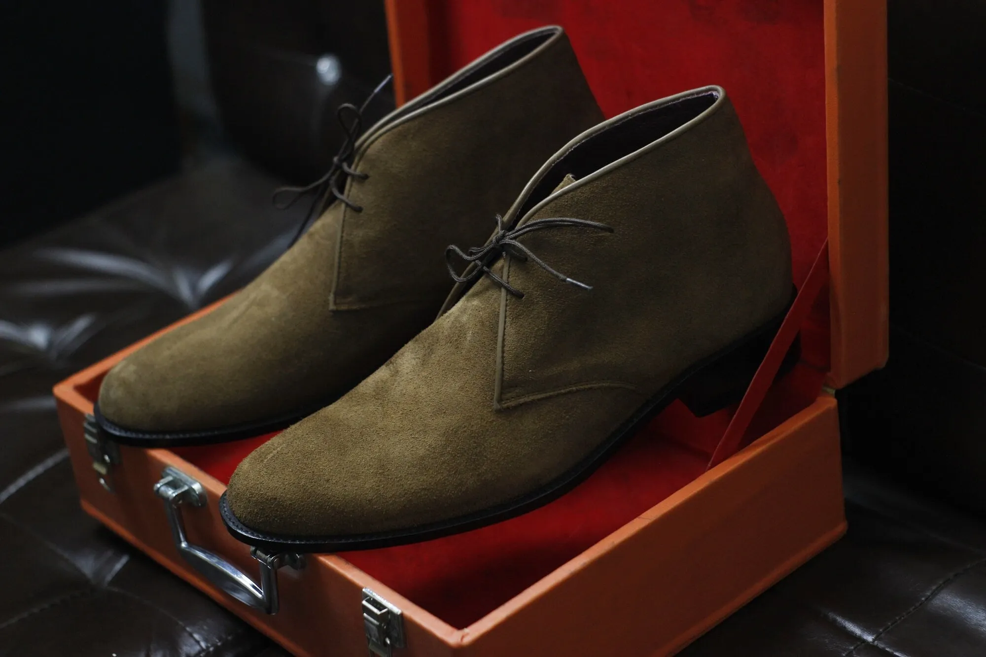 New Men's Handmade Formal Shoes Brown Suede Leather Ankle High Lace Up Stylish Chukka Dress / Formal Wear Boots