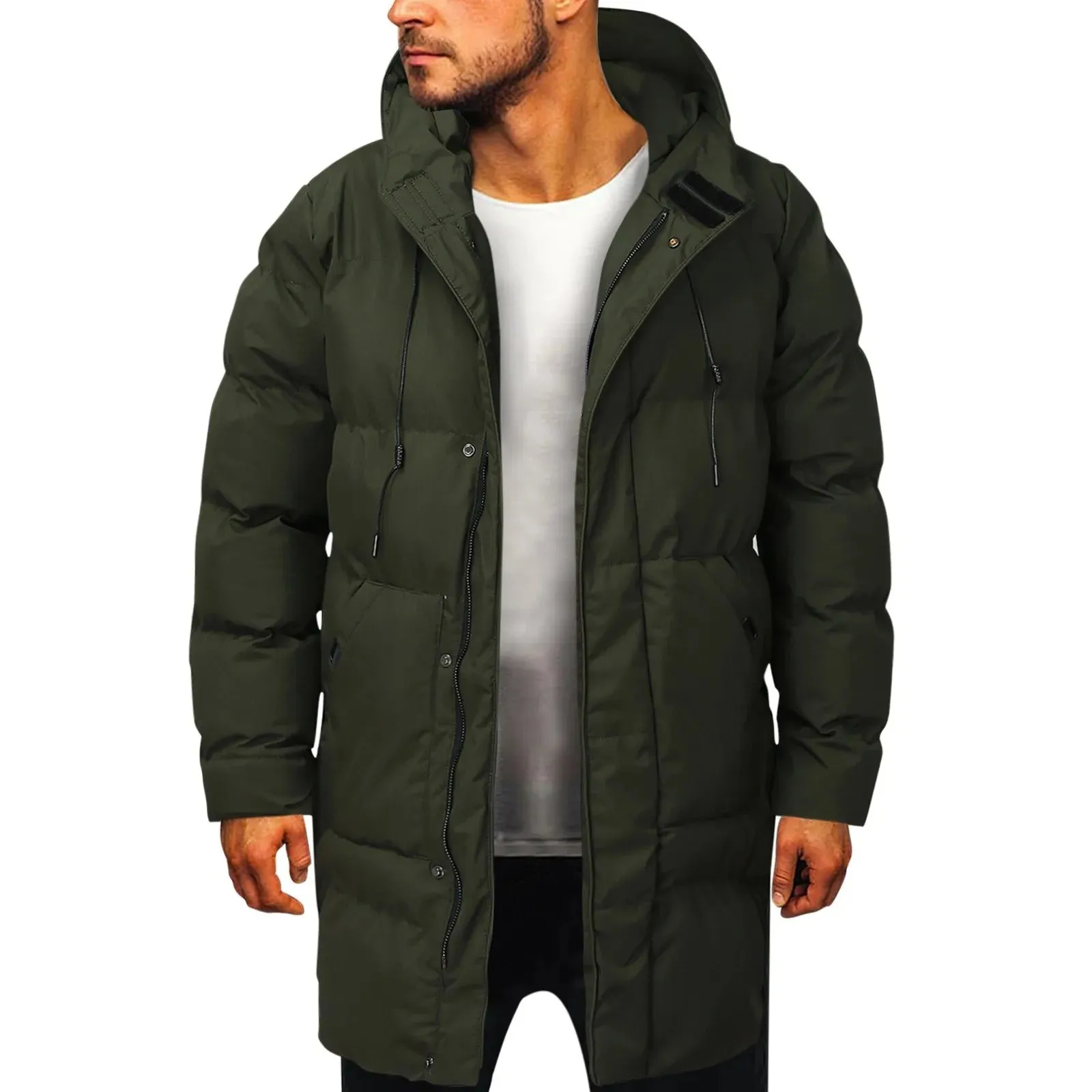 Nigel – Men's Warm and Insulated Long Hooded Puffer Jacket