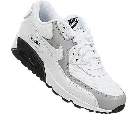 NIKE WOMENS AIR MAX 90 WHITE/WHITE/WOLF GREY/BLACK RUNNING SHOE 6.5 WOMEN US