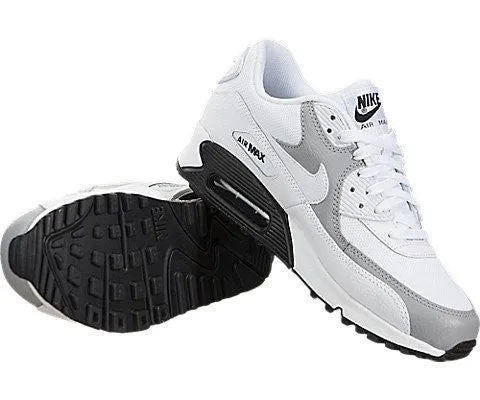 NIKE WOMENS AIR MAX 90 WHITE/WHITE/WOLF GREY/BLACK RUNNING SHOE 6.5 WOMEN US