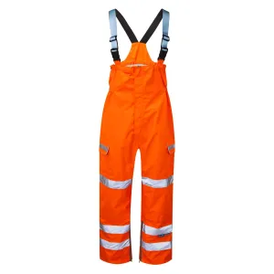 PULSAR PR504 Rail Spec Foul Weather Hi Vis Waterproof Bib and Brace Trousers