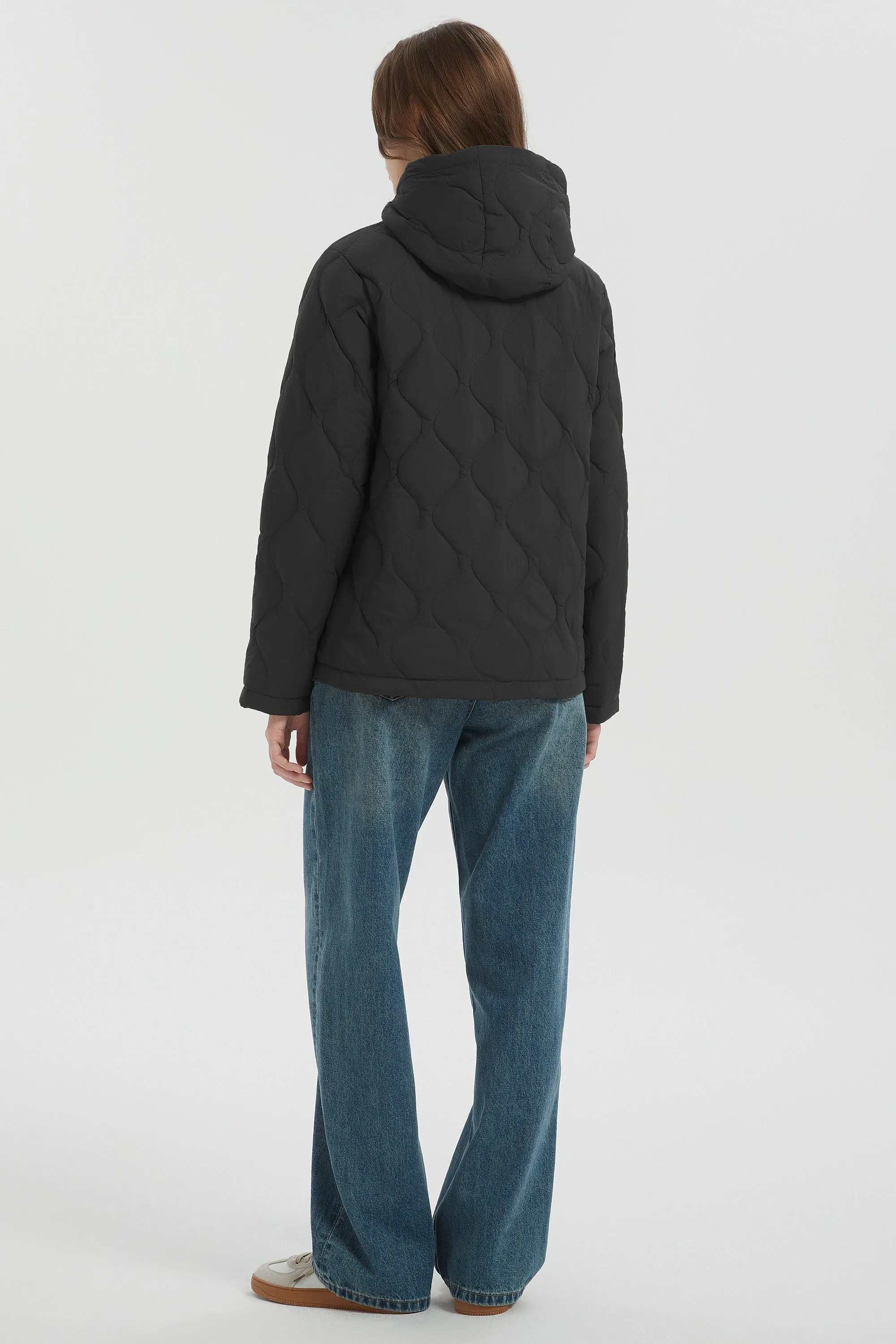 Quilted Down Jacket Lightweight Hooded