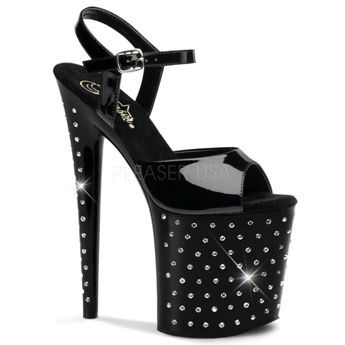 Rhinestone Studded 8" Heel
