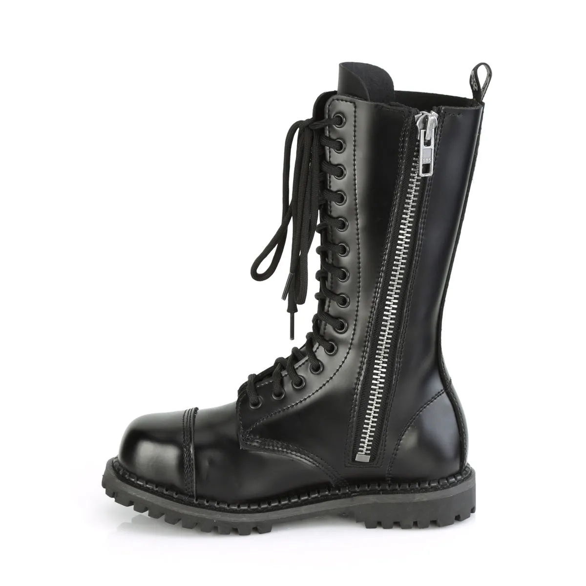 Riot-14 Leather Mid-Calf Combat Boots - Unisex