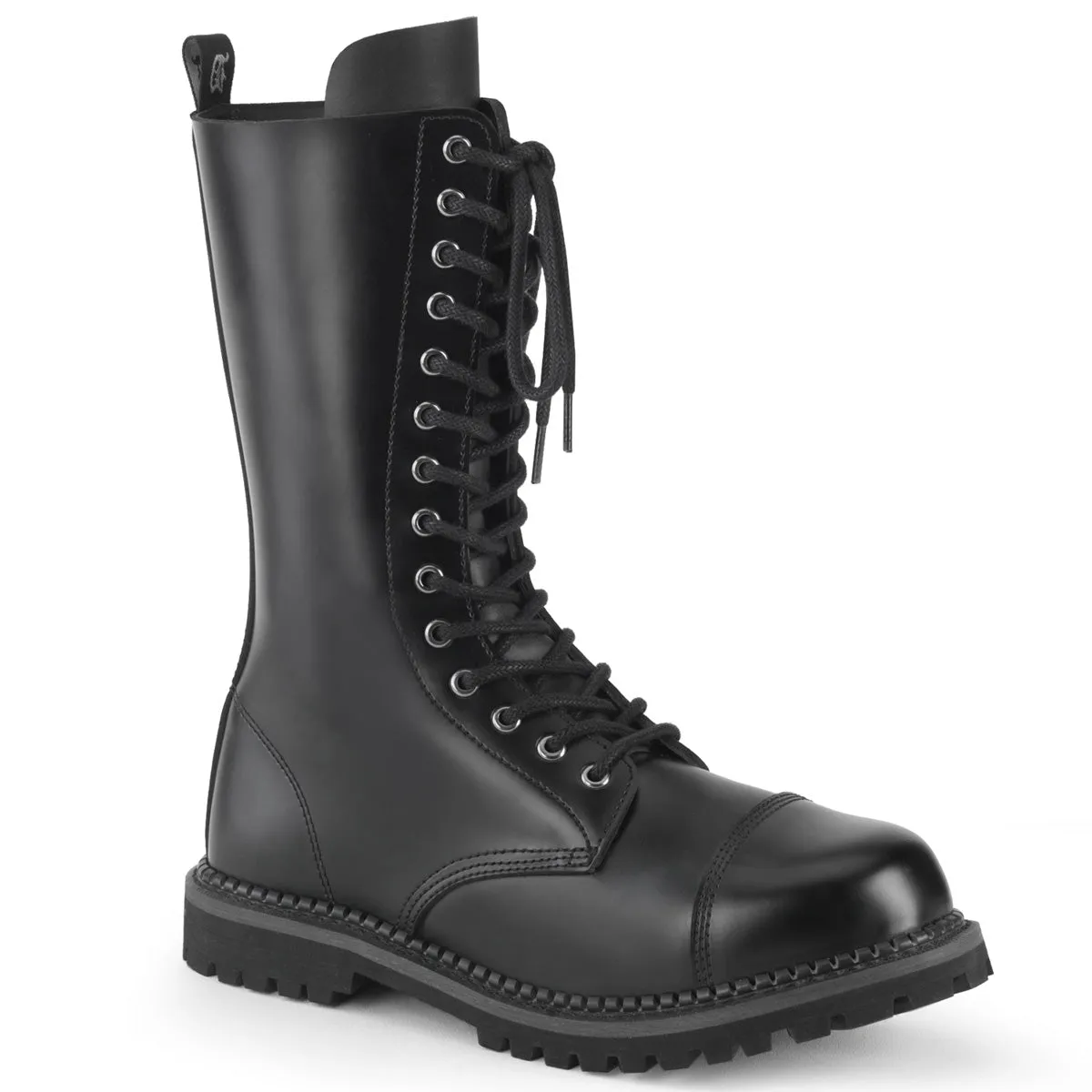 Riot-14 Leather Mid-Calf Combat Boots - Unisex