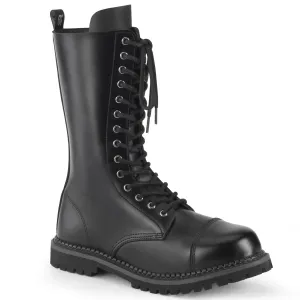 Riot-14 Leather Mid-Calf Combat Boots - Unisex