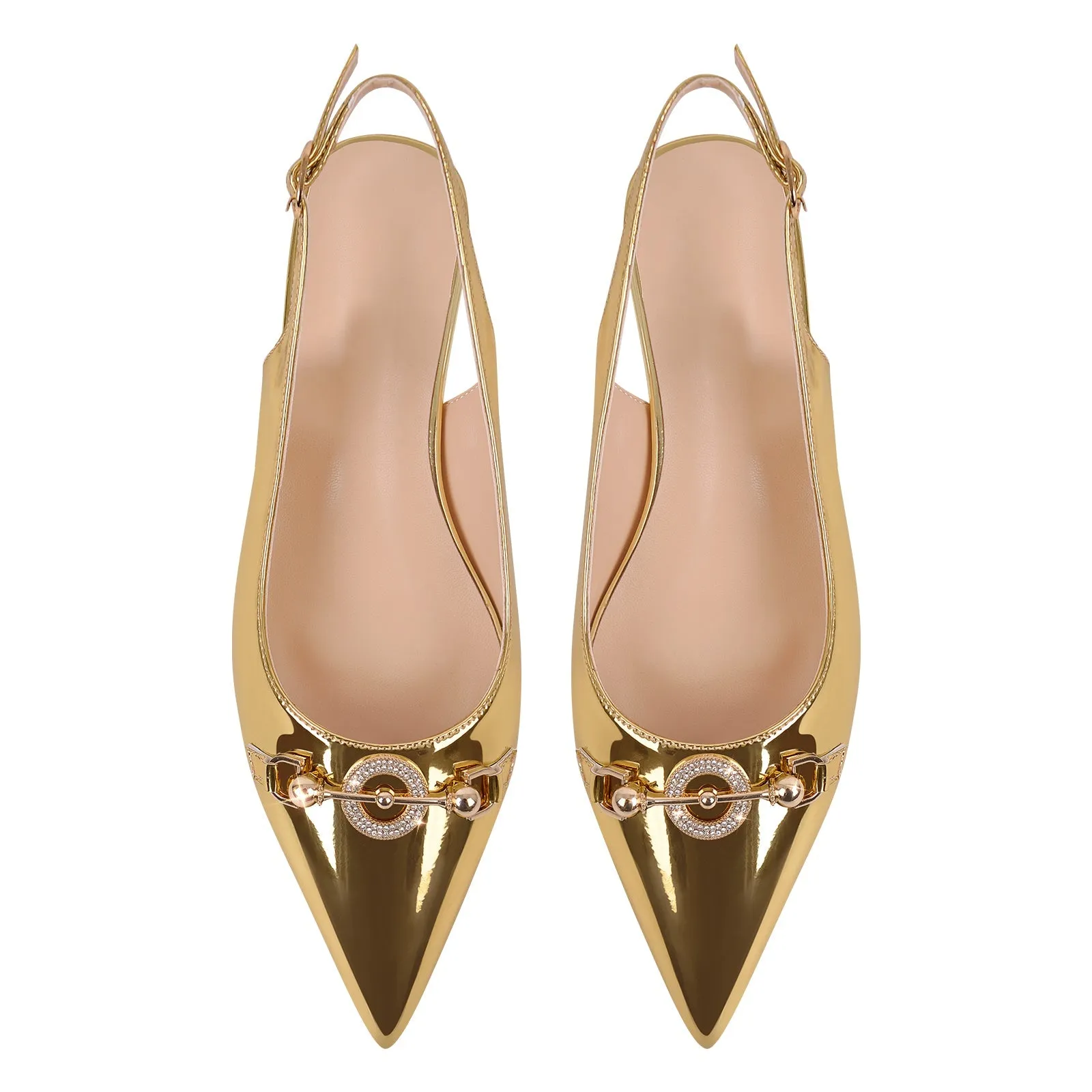 Round Heel Slingback Flats