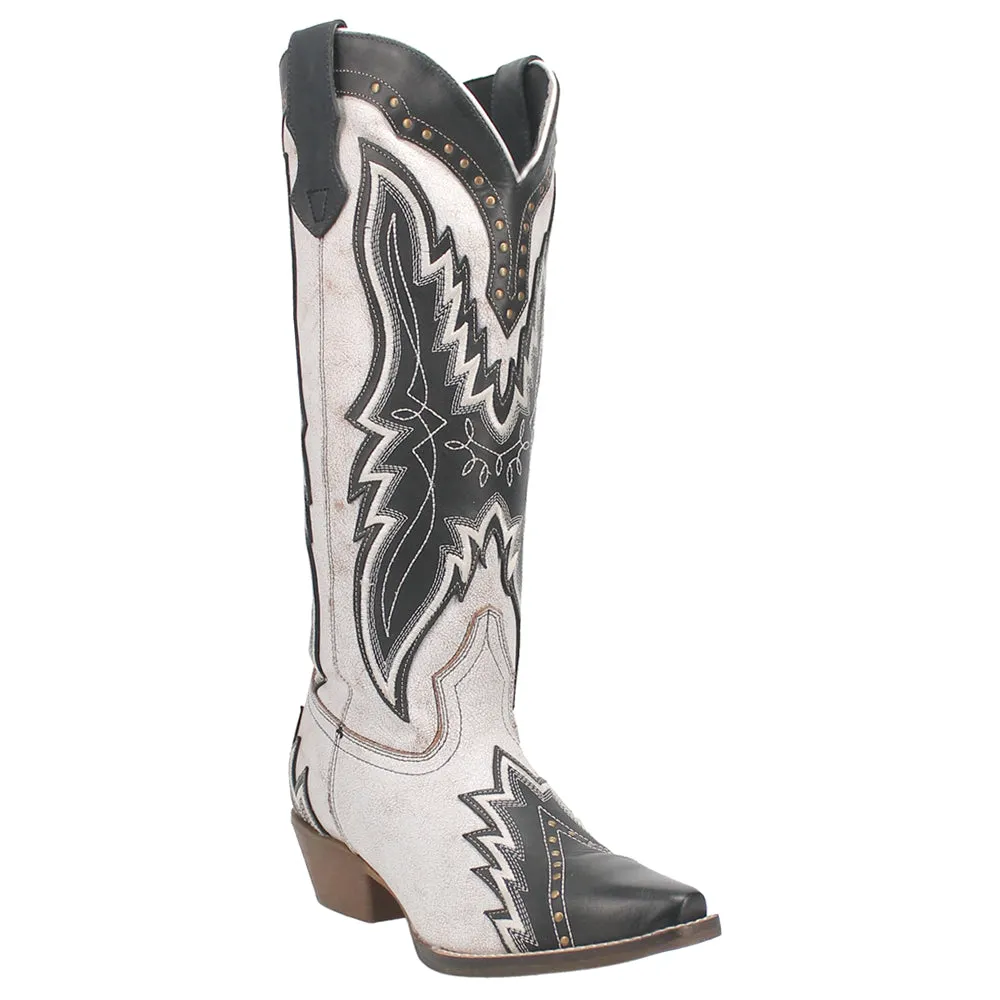 Shawnee Studded Tooled-Inlay Embroidery Snip Toe Cowboy Boots