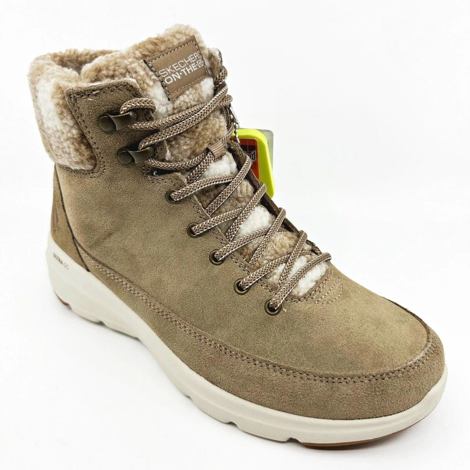 Skechers Go Walk Boots Glacial Ultra Timber Tan Womens Leather Shoes