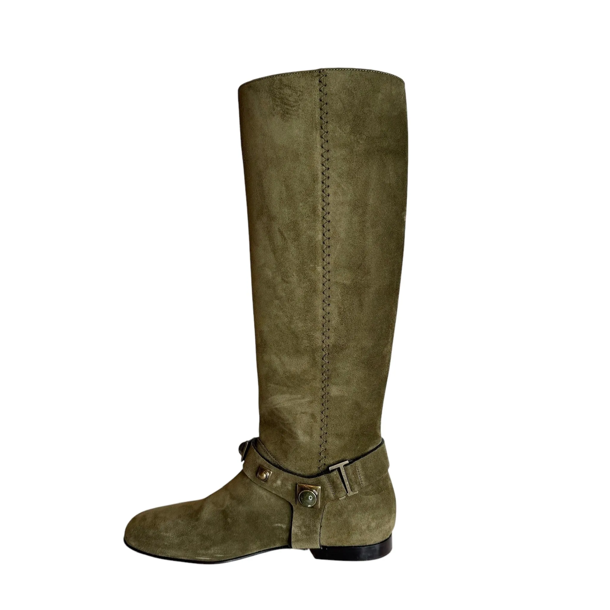 Suede Embellished Boots - 8