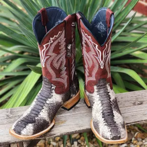 Tanner Mark Men's Python Satin Slate Boots