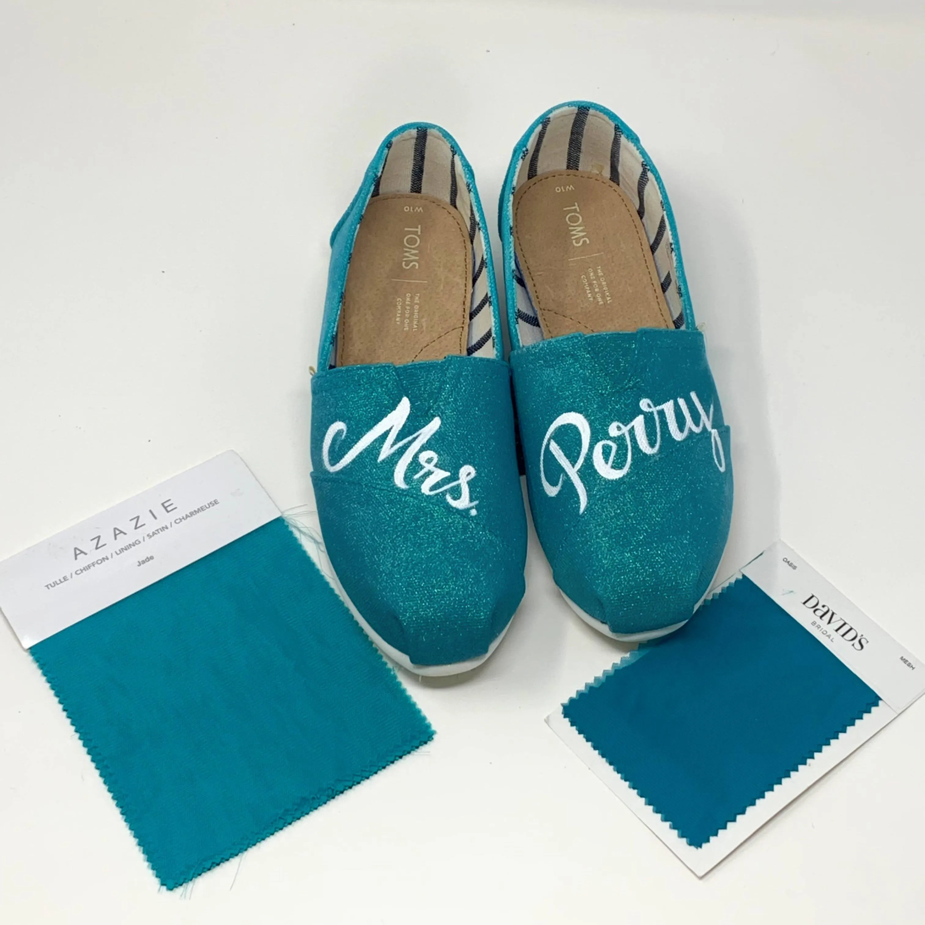 Teal Mrs. Wedding Shoes
