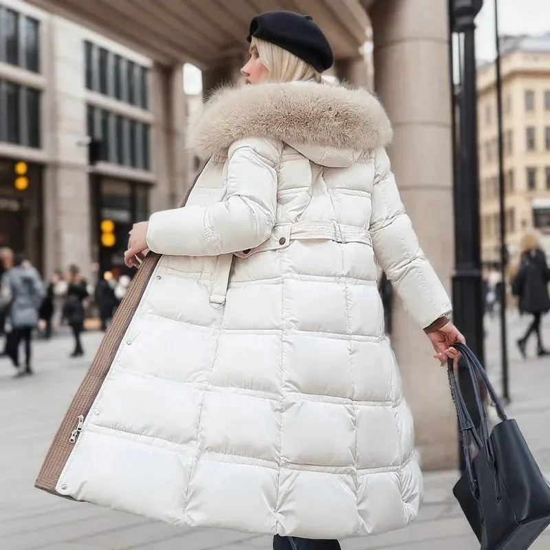 Tessa | Women's Long Fur-Trimmed Puffer Coat - Winter Warm Jacket with Hood, Stylish Insulated Outerwear