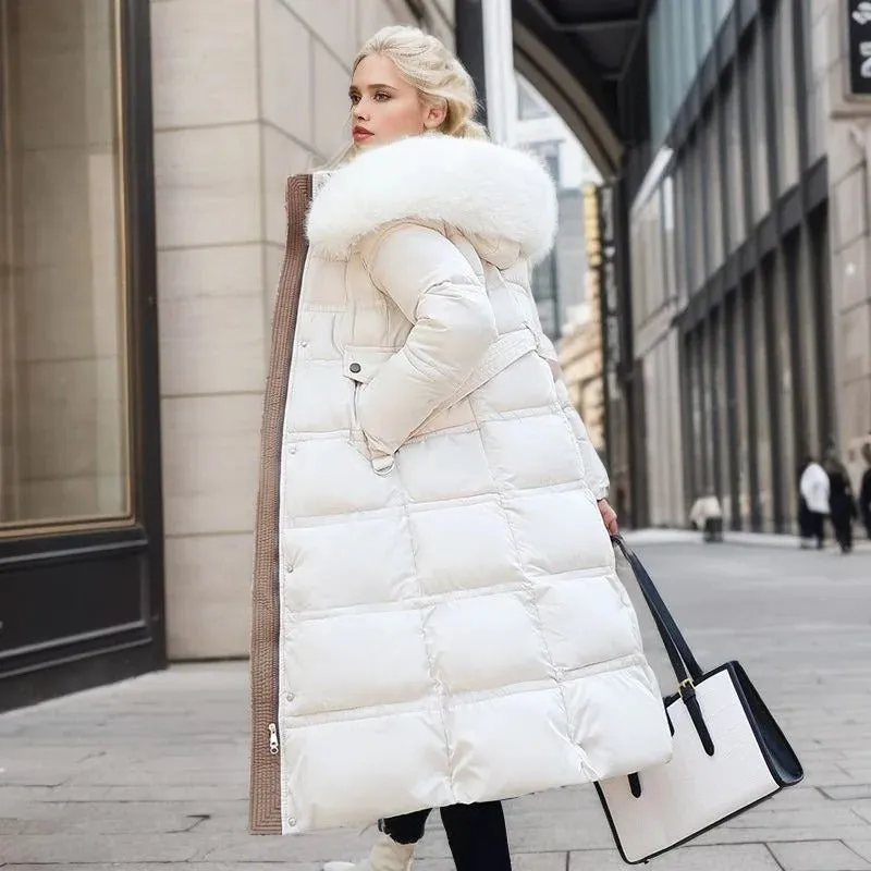 Tessa | Women's Long Fur-Trimmed Puffer Coat - Winter Warm Jacket with Hood, Stylish Insulated Outerwear