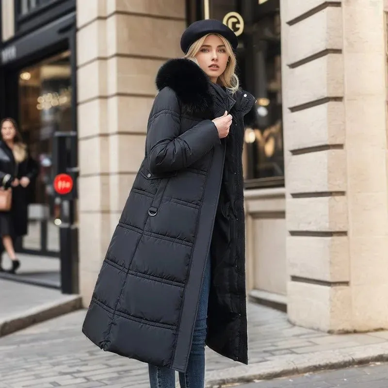 Tessa | Women's Long Fur-Trimmed Puffer Coat - Winter Warm Jacket with Hood, Stylish Insulated Outerwear