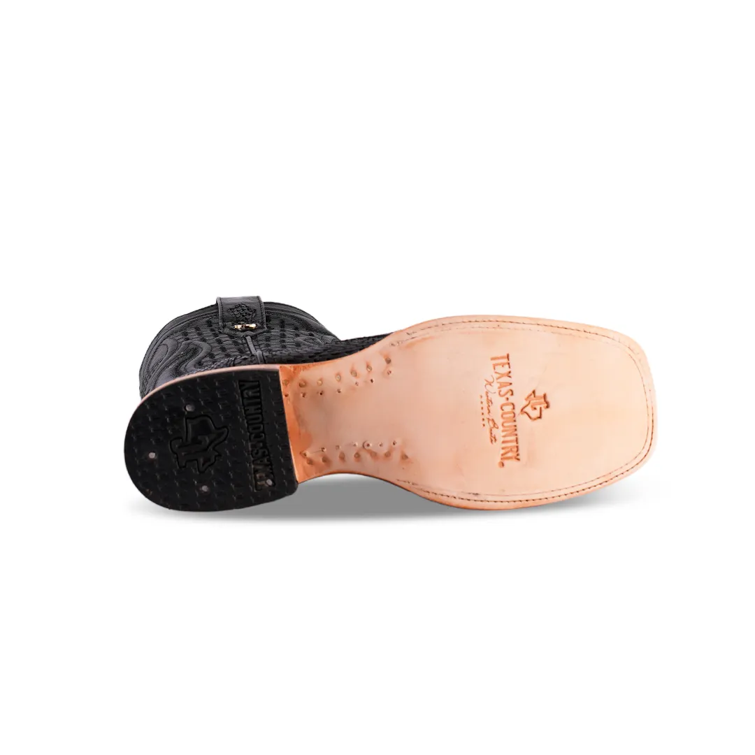 Texas Country Boot Python Black PN30