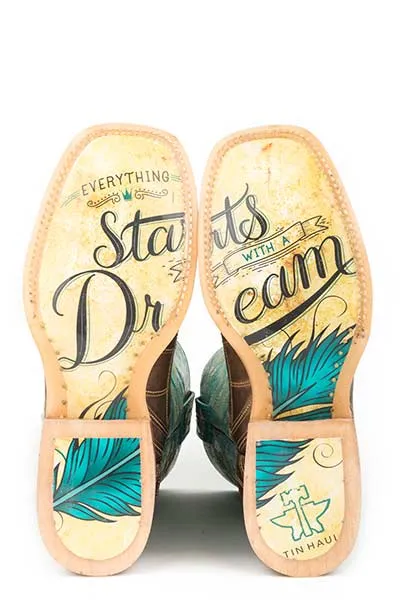 Tin Haul Dreamcatcher Cowgirl Boots Square Toe Style 14-021-0007-1296