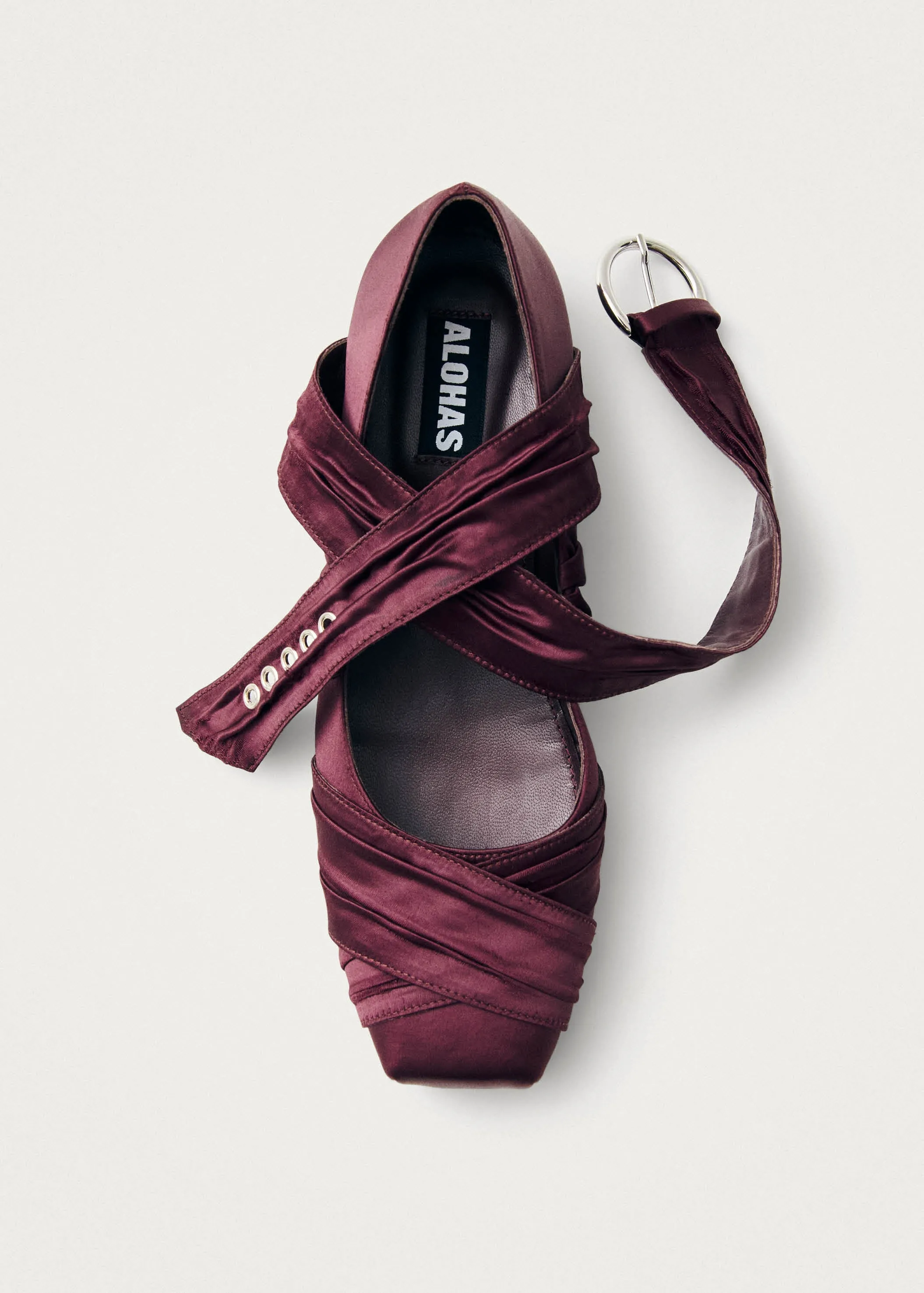 Volant Silky Burgundy Ballet Flats