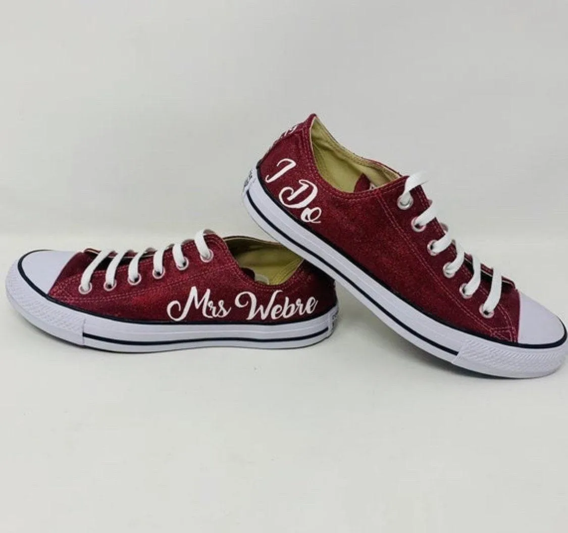 Wine Glitter Wedding Shoes