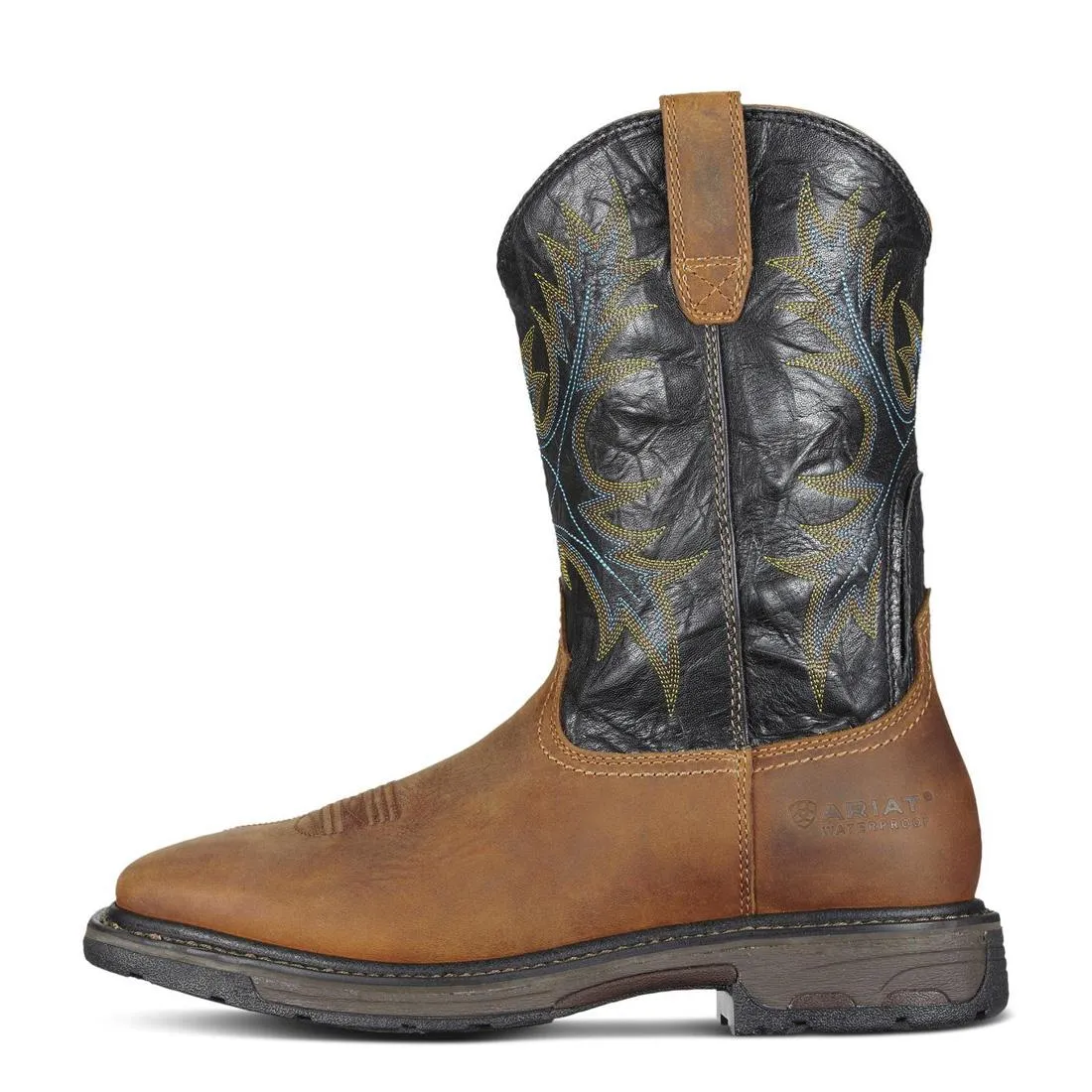 WorkHog Steel-Toe Waterproof Wide Square Toe Work Boot Aged Bark