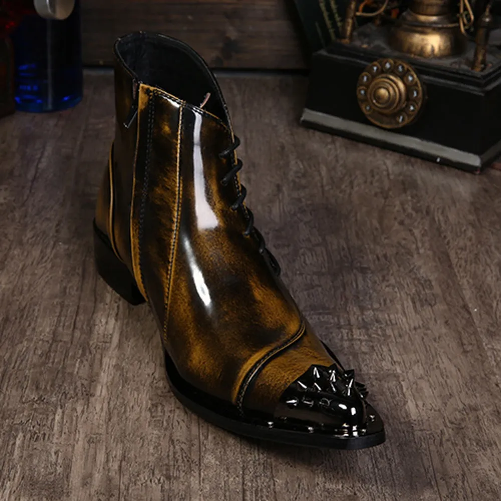 Zip Lace up Boots for Men