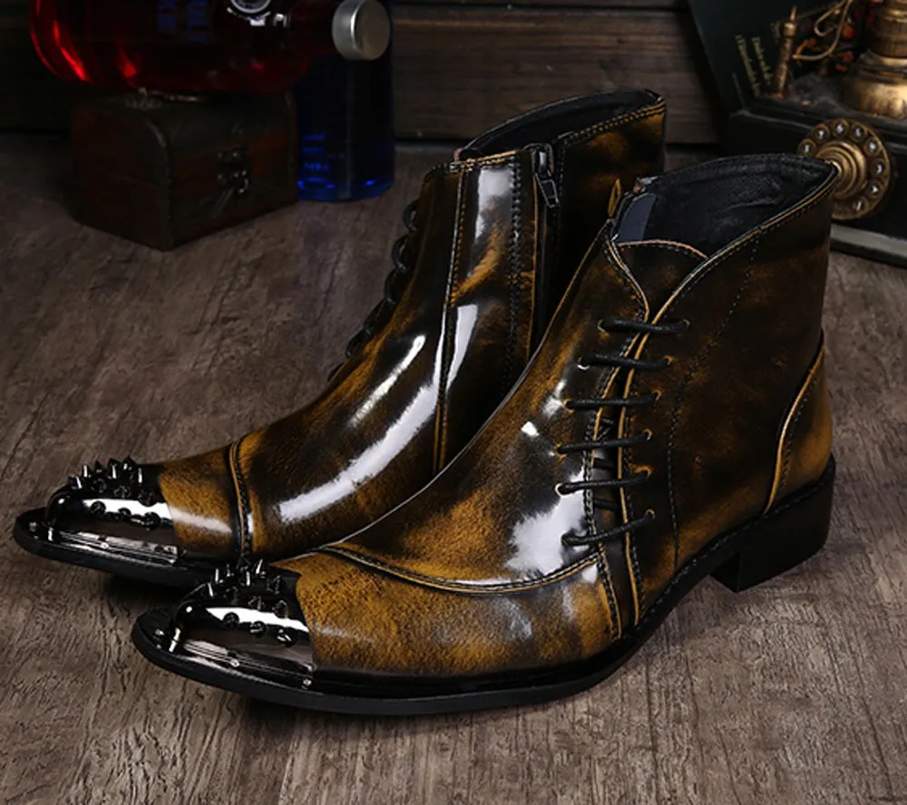 Zip Lace up Boots for Men