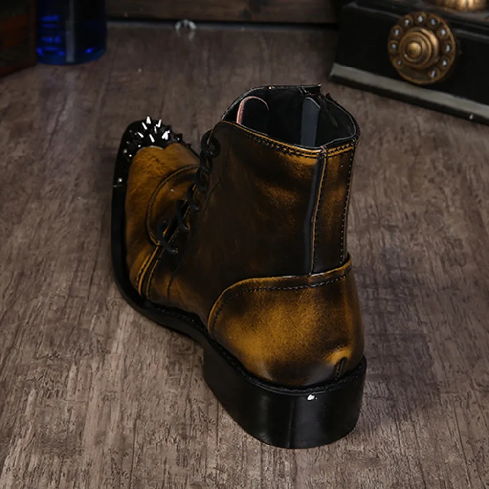 Zip Lace up Boots for Men